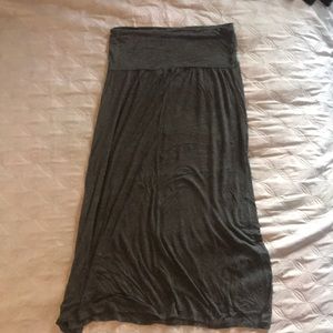 Charcoal grey stretch maxi skirt